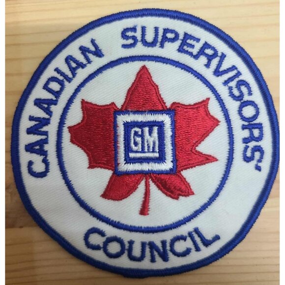 "Vintage Canadian Supervisors Council Patch GM Logo Embroidered Maple Leaf" - Picture 1 of 2